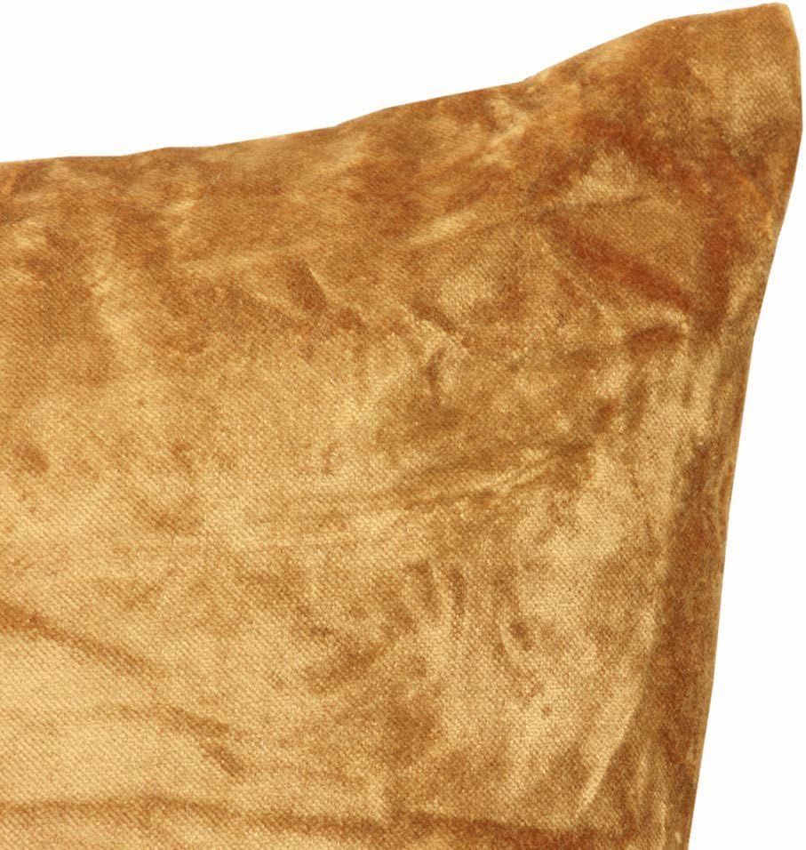 The White Petals- Mustard Yellow Velvet Pillow Sham (,2 King Sham Cover, 20x36 inch, Mustard Yellow, Soft Cotton Velvet)